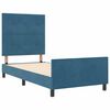 vidaXL Boxspringbett mit Kopfteil Dunkelblau 90 x 190 cm Samt