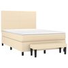 vidaXL Boxspringbett mit Matratze Creme 140x200 cm Stoff