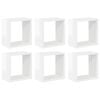 vidaXL W&uuml;rfelregale 6 Stk. Hochglanz-Wei&szlig; 26x15x26 cm