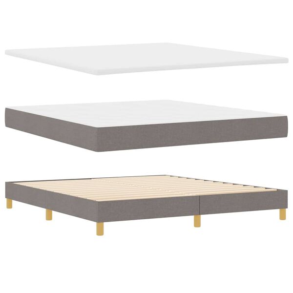 vidaXL Boxspringbett mit Matratze Taupe 200 x 180 cm Stoff