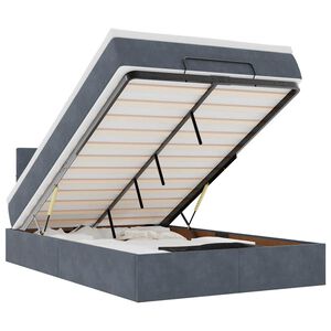 vidaXL Ottoman-Bett mit Matratze Dunkelgrau 120x190 cm Samt