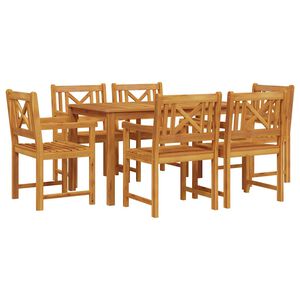 vidaXL Garten Essgruppe 7 stk. Braun Massivholz Akazie