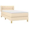 vidaXL Boxspringbett mit Matratze Creme 90x190 cm Stoff