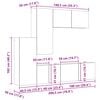 vidaXL TV-Wandm&ouml;bel Wandmontiert 5 pcs Altholz Holzwerkstoff