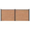 vidaXL Zaunelement 2 Stk. 353 x 146 cm WPC und Aluminium Braun