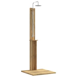 vidaXL Gartendusche 217 cm Massives Akazienholz und Edelstahl Wei&szlig;