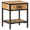 vidaXL Nachttisch Braun 40 x 35 x 50 cm Massives Mango Holz und Metall