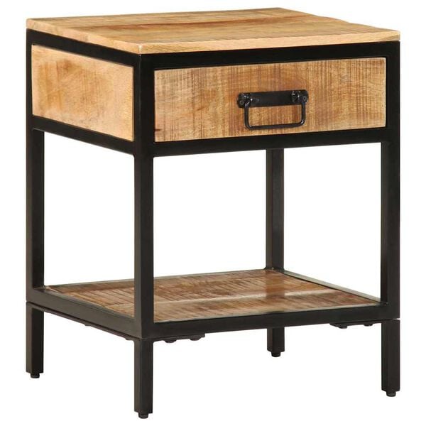 vidaXL Nachttisch Braun 40 x 35 x 50 cm Massives Mango Holz und Metall
