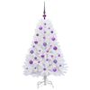 vidaXL K&uuml;nstlicher klappbarer Weihnachtsbaum Wei&szlig; 120 cm PVC und Stahl
