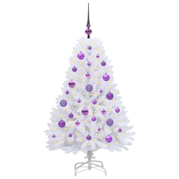 vidaXL K&uuml;nstlicher klappbarer Weihnachtsbaum Wei&szlig; 120 cm PVC und Stahl