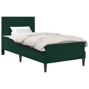vidaXL Bettgestell mit Matratze Dunkelgr&uuml;n 80 x 200 cm Samt