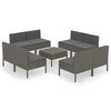 vidaXL 9-tlg. Garten-Lounge-Set mit Auflagen Poly Rattan Grau