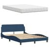 vidaXL Bett mit Matratze Blau 140x200 cm Stoff