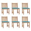 vidaXL Gartenst&uuml;hle 6 Stk. mit Kissen Massivholz Teak