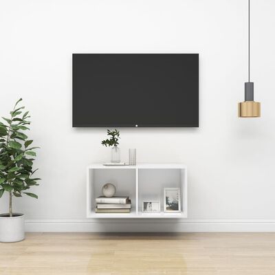 vidaXL TV-Wandschrank Weiß 37x37x72 cm Holzwerkstoff