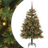 vidaXL K&uuml;nstlicher klappbarer Weihnachtsbaum mit Tannenzapfen 120 cm