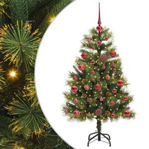 vidaXL K&uuml;nstlicher klappbarer Weihnachtsbaum mit Tannenzapfen 120 cm