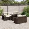 vidaXL 11-tlg. Garten-Sofagarnitur mit Kissen Braun Poly Rattan