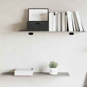 vidaXL B&uuml;cherregal-Bretter 4 Stk. Betongrau 80x20x1,5 cm Holzwerkstoff