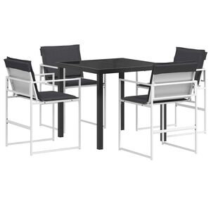 vidaXL Garten Essgruppe 5 pcs Wei&szlig; und Anthrazit 80 x 80 x 73 cm
