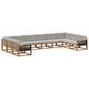 vidaXL Outdoor-Sofagarnitur mit Kissen 10 pcs Nat&uuml;rlich und Hellgrau