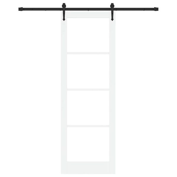 vidaXL Schiebet&uuml;r Wei&szlig; und Schwarz 78 x 232 cm