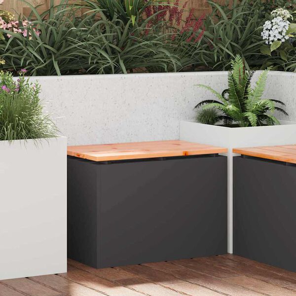 vidaXL Gartenbank Schwarz 60 x 40 x 43 cm