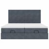 vidaXL Ottoman-Bett mit Matratzen & LEDs Dunkelgrau 180x200 cm Samt