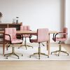 vidaXL Esszimmerst&uuml;hle 4 Stk. Drehbar Rosa Samt