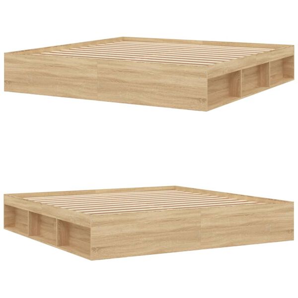 vidaXL Bettgestell Sonoma-Eiche 200x200 cm