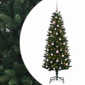 vidaXL K&uuml;nstlicher Weihnachtsbaum mit Kugel 120 cm 150 LEDs