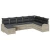 vidaXL Sofa Set mit Kissen mit Speicher 8 pcs Hellgrau Poly-Rattan