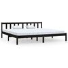 vidaXL Massivholzbett Schwarz Kiefer 180x200 cm