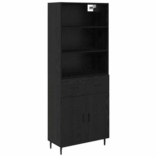 vidaXL Highboard Schwarz Eichen-Optik 69,5 x 34 x 180 cm