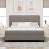 vidaXL Boxspringbett mit Matratze Taupe 180 x 200 cm Stoff