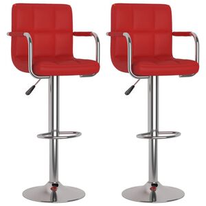 vidaXL Barhocker 2 Stk. Weinrot Kunstleder
