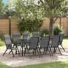 vidaXL Garten Essgruppe 9 pcs Grau Pulverbeschichteter Stahl