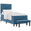 vidaXL Boxspringbett mit Kopfteil Dunkelblau 200 x 100 cm Samt