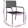 vidaXL 3-tlg. Garten-Essgruppe Poly Rattan Schwarz