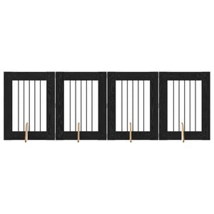 vidaXL Hundetor mit St&auml;ndern 4 pcs Schwarze Eiche 60 x 80 cm