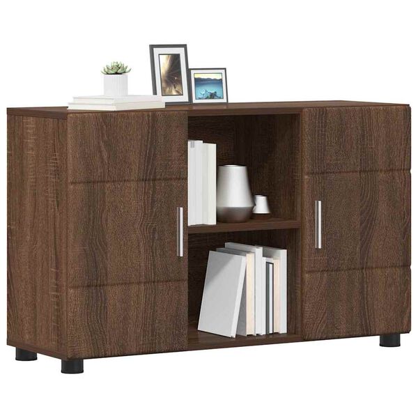 vidaXL Sideboard mit Regal Braun Eichen-Optik 88,5 x 30,5 x 55,5 cm