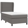 vidaXL Boxspringbett mit Matratze Grau 80x200 cm Kunstleder