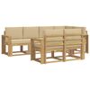 vidaXL Outdoor-Sofagarnitur 7 Stk. Wei&szlig; und Beige Polyester