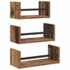 vidaXL Wandregal-Set 3 Stk. Altholz 40x16x14cm Holzwerkstoff