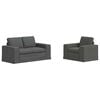 vidaXL Sofa 2 pcs Dunkelgrau 182 x 80 x 82 cm Stoff