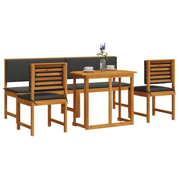 vidaXL Garten Bistro Set 5 pcs Braun Akazie Massivholz