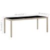 vidaXL 9-tlg. Garten-Essgruppe mit Auflagen Poly Rattan Beige