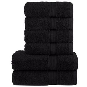 vidaXL 6 tlg. Premium-Handtuch-Set SOLUND Schwarz 600 g/m&sup2;