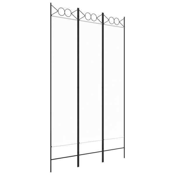 vidaXL 3-tlg. Paravent Weiß 120x200 cm Stoff