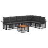 vidaXL Outdoor-Sofagarnitur 8 stk. Schwarz und Dunkelgrau Polyester